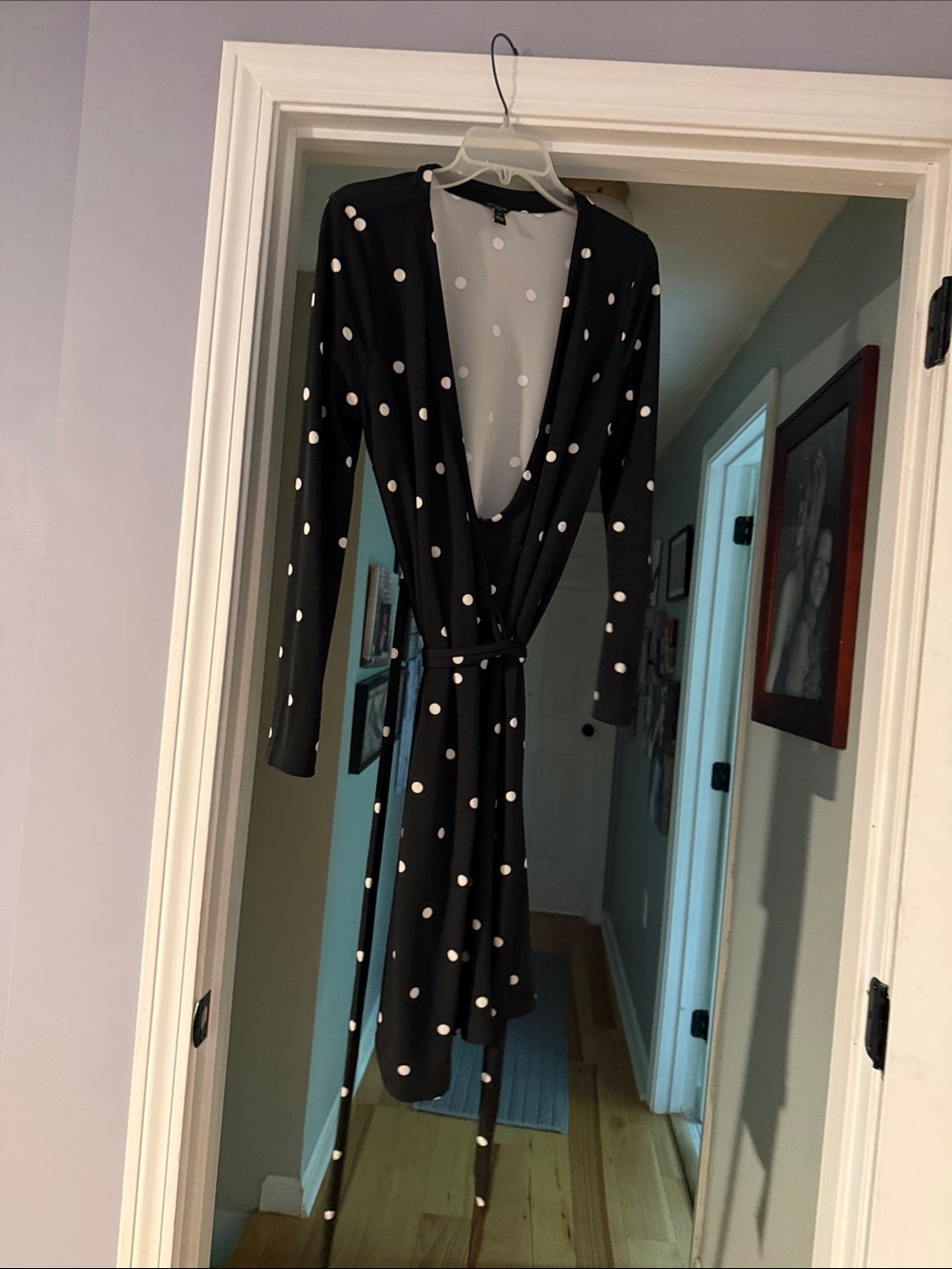 Ann Taylor Black Polka Dot Wrap Dress